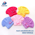 Microfiber hair towel wrap with button fast dying hair cap /turban